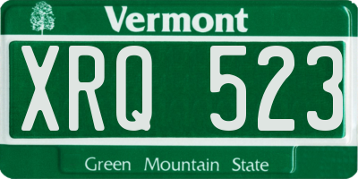 VT license plate XRQ523