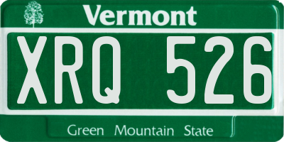 VT license plate XRQ526