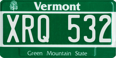 VT license plate XRQ532