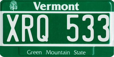 VT license plate XRQ533