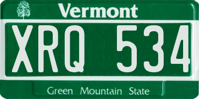 VT license plate XRQ534