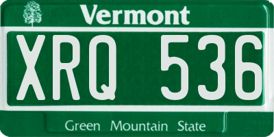 VT license plate XRQ536