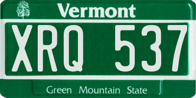 VT license plate XRQ537