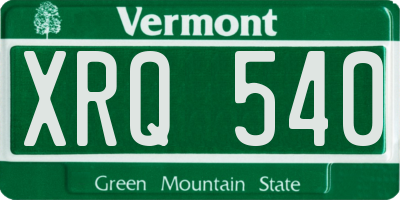 VT license plate XRQ540