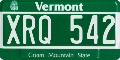 VT license plate XRQ542