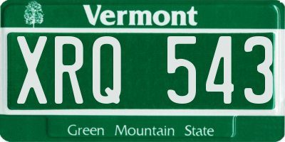VT license plate XRQ543