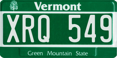 VT license plate XRQ549