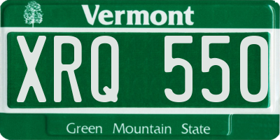 VT license plate XRQ550