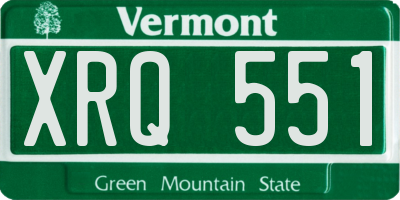 VT license plate XRQ551