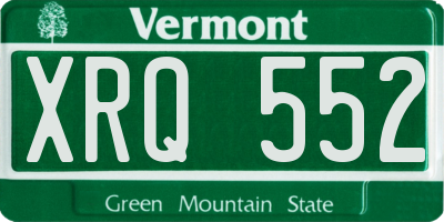 VT license plate XRQ552