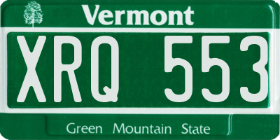 VT license plate XRQ553