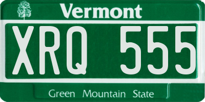 VT license plate XRQ555