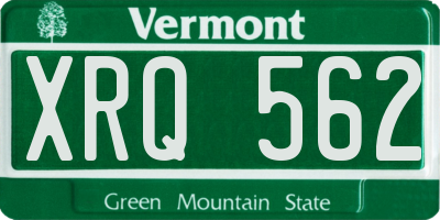 VT license plate XRQ562