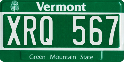 VT license plate XRQ567