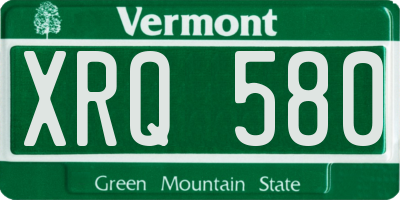 VT license plate XRQ580