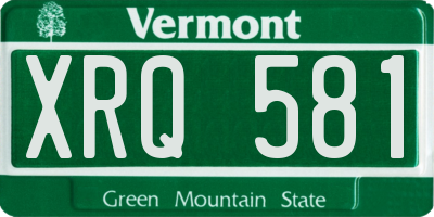 VT license plate XRQ581