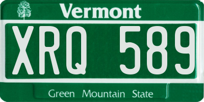 VT license plate XRQ589