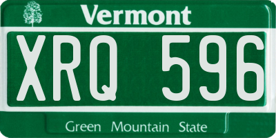 VT license plate XRQ596