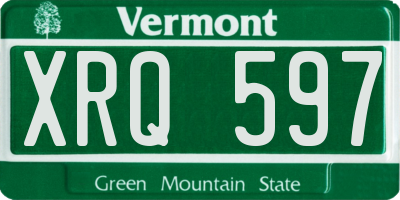 VT license plate XRQ597
