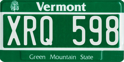 VT license plate XRQ598
