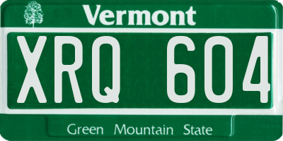 VT license plate XRQ604