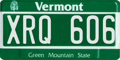 VT license plate XRQ606