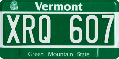 VT license plate XRQ607