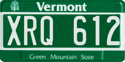 VT license plate XRQ612
