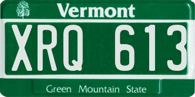 VT license plate XRQ613