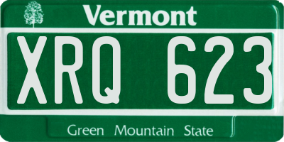 VT license plate XRQ623