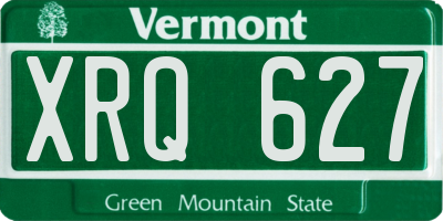 VT license plate XRQ627