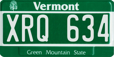 VT license plate XRQ634