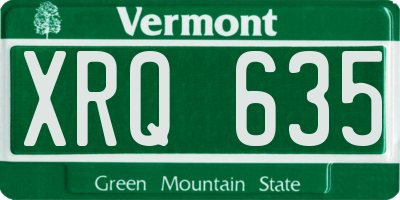 VT license plate XRQ635