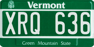 VT license plate XRQ636