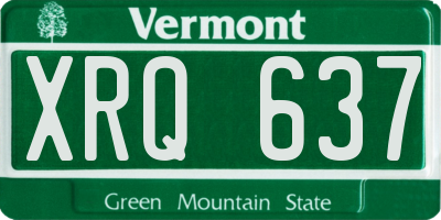 VT license plate XRQ637