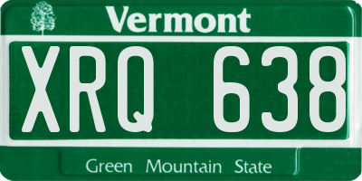 VT license plate XRQ638
