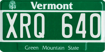 VT license plate XRQ640