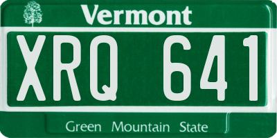 VT license plate XRQ641