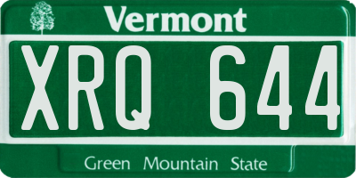 VT license plate XRQ644