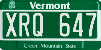 VT license plate XRQ647