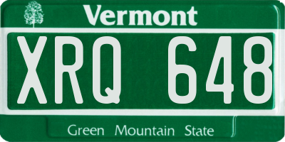 VT license plate XRQ648