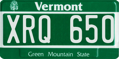 VT license plate XRQ650