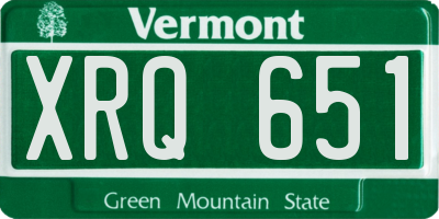 VT license plate XRQ651