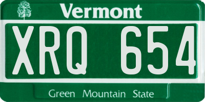 VT license plate XRQ654