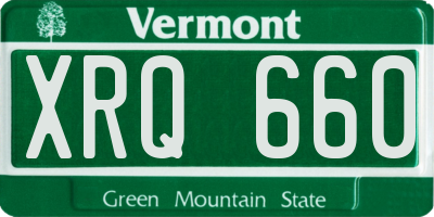 VT license plate XRQ660