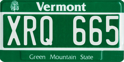 VT license plate XRQ665