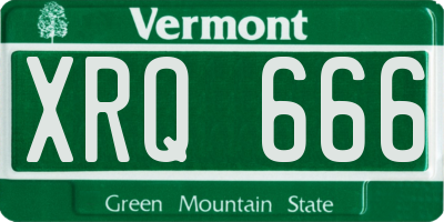 VT license plate XRQ666