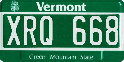 VT license plate XRQ668