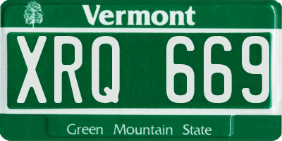 VT license plate XRQ669