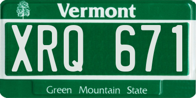 VT license plate XRQ671